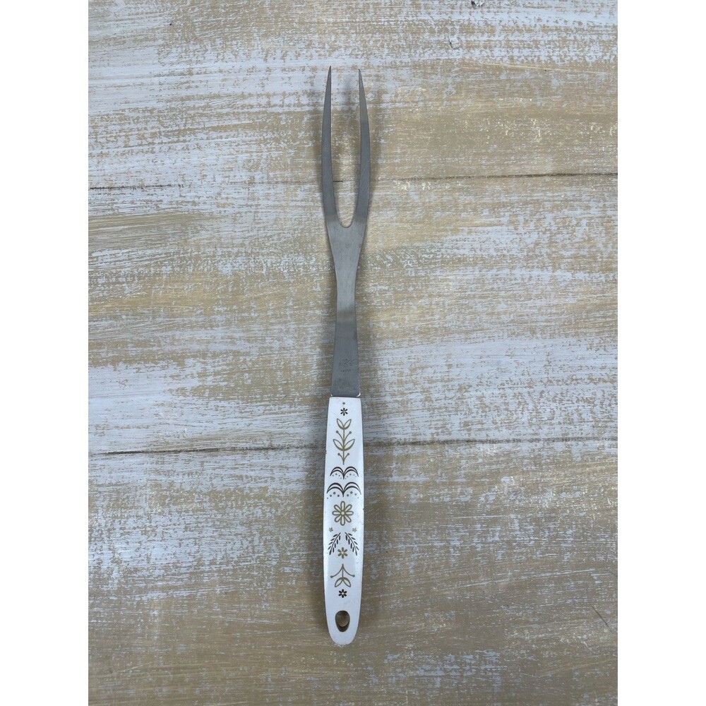 Vintage Flint 12" Meat Serving Fork Stainless Steel Harvest Wheat Pattern